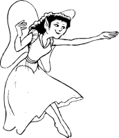 A coloring page of elves